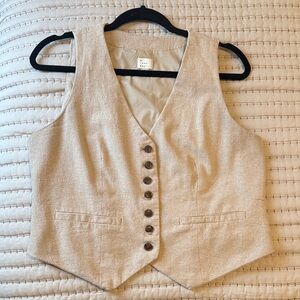 Linen Button Up Vest
